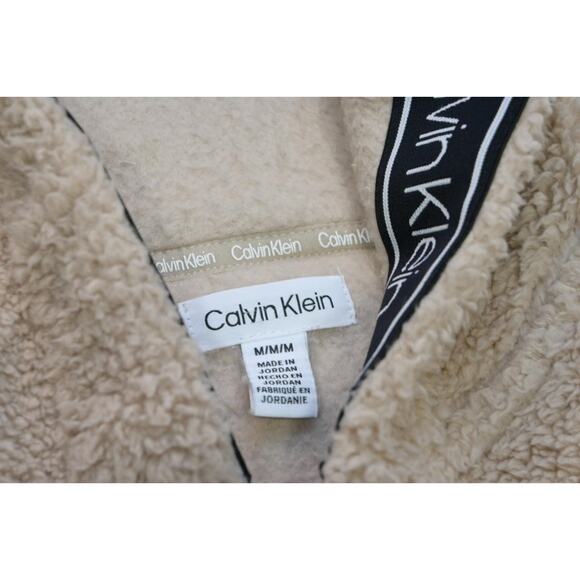 Calvin Klein 1/4 Zip Sherpa Sweater Jacket 1/4 Zip Fleece Womens Medium - Picture 12 of 14